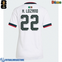 Fotballdrakt Dame Mexico Hirving Lozano #22 Bortedrakt VM 2026 Kortermet